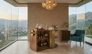 Carrito de Bebidas Mid-Century: El Bar en Movimiento
